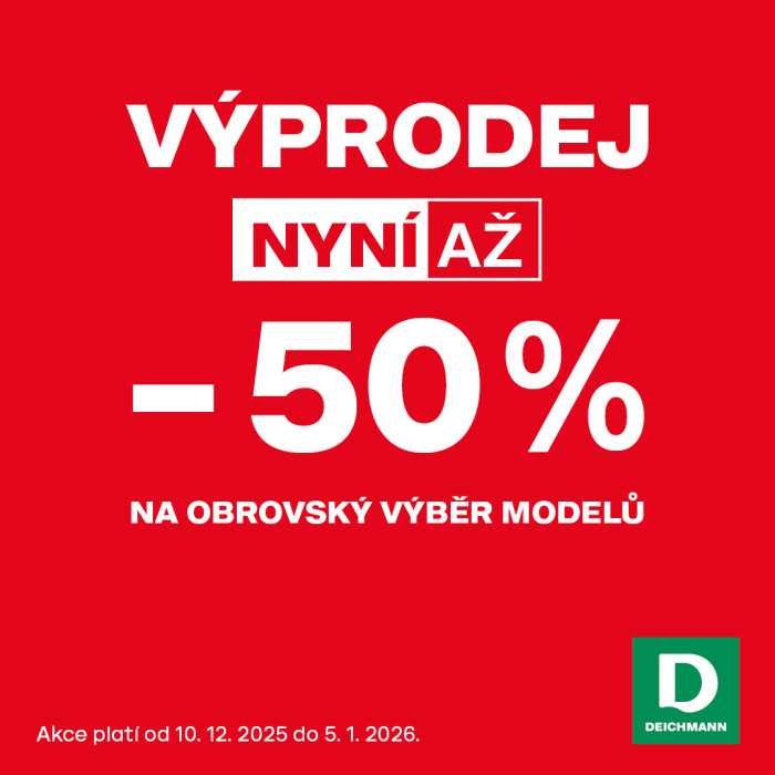 Sleva až 50 % na obrovský výběr modelů v Deichmann